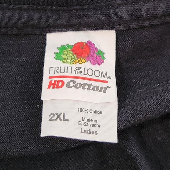 Fruit of The Loom Black Pittie Grandma Graphic T Shirt 2XL Lightweight Short - Picture 3 of 3